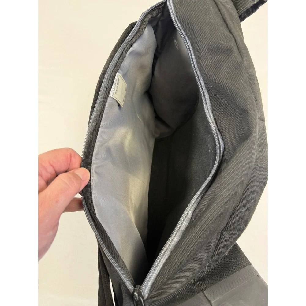 Adidas Black Roll Top Backpack Buckle Closure Side Zip Access‎ Padded Straps